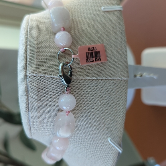 Pink Rose Quartz Necklace 22" - Picture 2 of 5